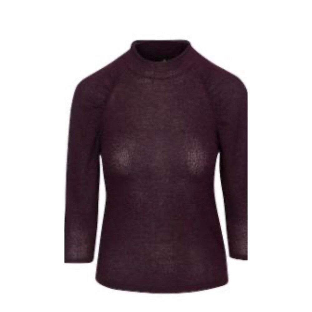7 for all Mankind Mock Neck Sweater in Eggplant Metallic RN5555L220 Size L NWT